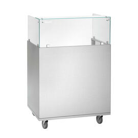 Mobile Theke Snackpoint 200 Edelstahl | Glasaufsatz | 800 mm x 600 mm H 1225 mm Produktbild 3 S