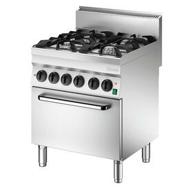Gasherd Standgerät mit Backofen | 4 Kochstellen | 700 mm x 650 mm H 870 mm Produktbild