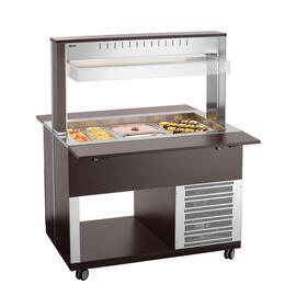 Kaltbuffetwagen K3110-200W wengefarben | passend für 3 x GN 1/1 - 200 mm | 3 Stege Produktbild