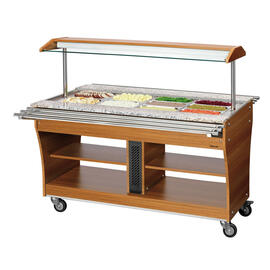 Warmbuffetwagen Holz | passend für 4 x GN 1/1 mit Hustenschutz Produktbild 3 S