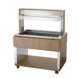 Warmbuffetwagen W3110-200U | ulmenfarben 230 Volt mit Beleuchtung | passend für 3 x GN 1/1 Produktbild 3 S