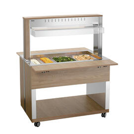 Warmbuffetwagen W3110-200U | ulmenfarben 230 Volt mit Beleuchtung | passend für 3 x GN 1/1 Produktbild