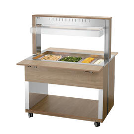 Warmbuffetwagen W3110-200U | ulmenfarben 230 Volt mit Beleuchtung | passend für 3 x GN 1/1 Produktbild 4 S