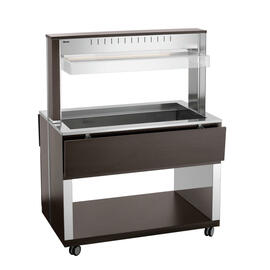 Warmbuffetwagen W3110-200W | wengefarben 230 Volt mit Beleuchtung | passend für 3 x GN 1/1 Produktbild 2 S