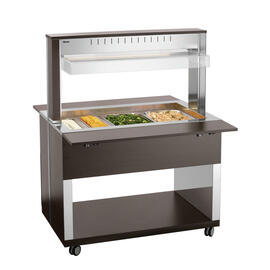 Warmbuffetwagen W3110-200W | wengefarben 230 Volt mit Beleuchtung | passend für 3 x GN 1/1 Produktbild