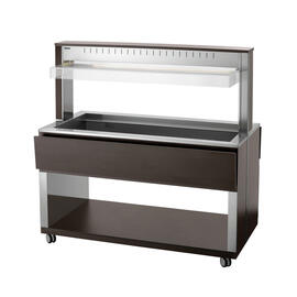 Warmbuffetwagen W4110-200W | wengefarben 230 Volt mit Beleuchtung | passend für 4 x GN 1/1 Produktbild 3 S