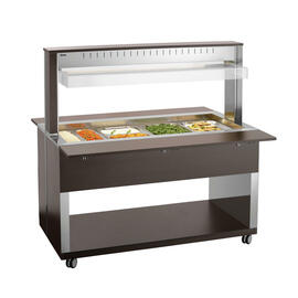 Warmbuffetwagen W4110-200W | wengefarben 230 Volt mit Beleuchtung | passend für 4 x GN 1/1 Produktbild