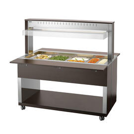 Warmbuffetwagen W4110-200W | wengefarben 230 Volt mit Beleuchtung | passend für 4 x GN 1/1 Produktbild 4 S