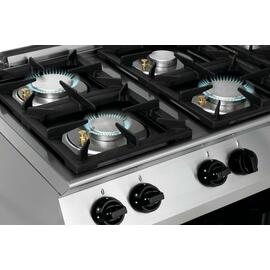 6 Flammen Gasherd Gastronorm 400 Volt 6 kW (Elektrobackofen) 28,5 kW (Gas) | Backofen | Unterbau halboffen Produktbild 3 S