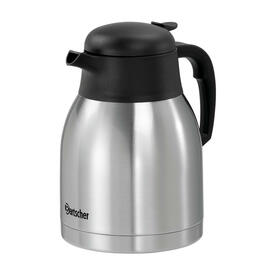 Isolierkanne 1,5 ltr Edelstahl chrom | schwarz Drehverschluss  H 215 mm Produktbild