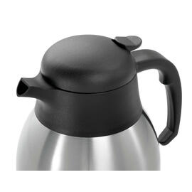 Isolierkanne 1,5 ltr Edelstahl chrom | schwarz Drehverschluss  H 215 mm Produktbild 3 S