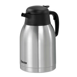 Isolierkanne Edelstahl, 2 Liter  für Contessa 1002, Deckel, Ausgießmechanik und Griffe aus Kunststoff schwarz, Ø 140 mm, H 250 mm Produktbild