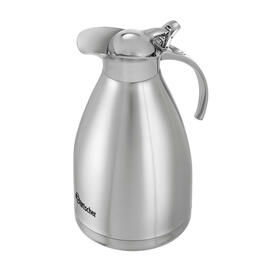 Isolierkanne 1,5L-VST | 1,5 ltr Edelstahl silberfarben Klappdeckel H 260 mm Produktbild 3 S
