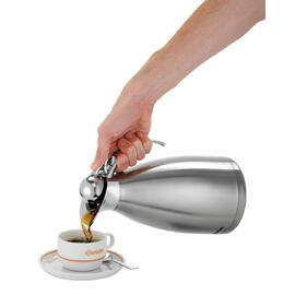 Isolierkanne 1,5L-VST | 1,5 ltr Edelstahl silberfarben Klappdeckel H 260 mm Produktbild 2 S