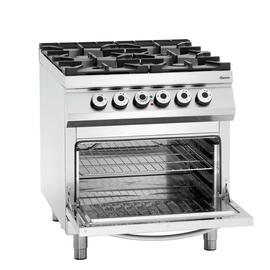 4 Flammen Gasherd Gastronorm 400 Volt 24,5 kW (Gas) 5,6 kW (Elektrobackofen) | Backofen Produktbild