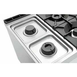 4 Flammen Gasherd Gastronorm 400 Volt 24,5 kW (Gas) 5,6 kW (Elektrobackofen) | Backofen Produktbild 5 S