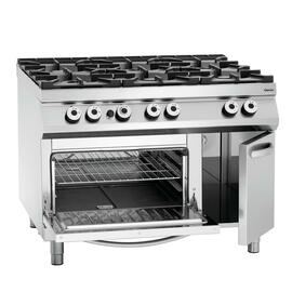 6 Flammen Gasherd Gastronorm 45,5 kW | Backofen | Schrankbereich mit Tür Produktbild