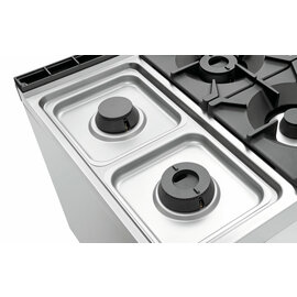 6 Flammen Gasherd Gastronorm 45,5 kW | Backofen | Schrankbereich mit Tür Produktbild 5 S