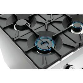 6 Flammen Gasherd Gastronorm 400 Volt 5,6 kW (Elektrobackofen) 37,5 kW (Gas) | Backofen | Schrankbereich mit Tür Produktbild 2 S