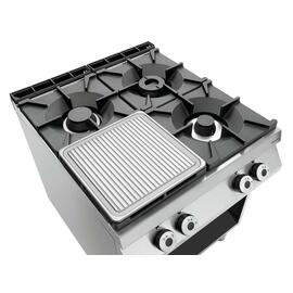 Grillplatte 900-R für Gasherde, Gusseisen, gerillt, 390 x 390 x H 17 mm, mit Saftrinne Produktbild 3 S