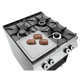Grillplatte 900-R für Gasherde, Gusseisen, gerillt, 390 x 390 x H 17 mm, mit Saftrinne Produktbild 2 S