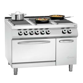 6 Platten Elektroherd Gastronorm 400 Volt 29,6 kW | Backofen | Schrankbereich mit Tür Produktbild