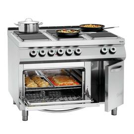 6 Platten Elektroherd Gastronorm 400 Volt 29,6 kW | Backofen | Schrankbereich mit Tür Produktbild 3 S