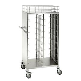 Tablett-Transportwagen | Abräumwagen mit Reling  | 530 x 325 mm  | 442 x 343 mm  H 1700 mm Produktbild 2 S