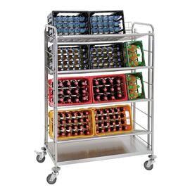 Getränkekisten-Transportwagen 4 Lenkrollen 2 Bremsrollen 1080 mm  x 570 mm  H 1610 mm Produktbild
