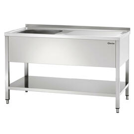 Spüle mit Abtropffläche rechts 1 Becken | 500 x 500 x 250 mm mit Grundboden L 1400 mm B 700 mm Produktbild
