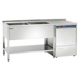 Spülcenter mit Abtropffläche rechts 2 Becken | 400 x 500 x 250 mm mit Grundboden L 1600 mm B 700 mm Produktbild 2 S