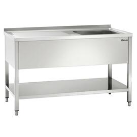 Spüle mit Abtropffläche links 1 Becken | 500 x 500 x 250 mm mit Grundboden L 1400 mm B 700 mm Produktbild
