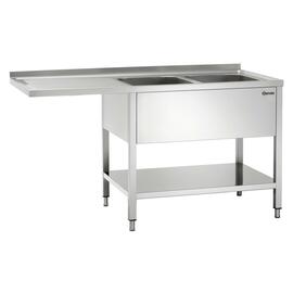Spülcenter mit Abtropffläche links 2 Becken | 400 x 500 x 250 mm mit Grundboden L 1600 mm B 700 mm Produktbild