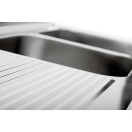 Spülcenter mit Abtropffläche links 2 Becken | 500 x 500 x 250 mm mit Grundboden L 1800 mm B 700 mm Produktbild 2 S