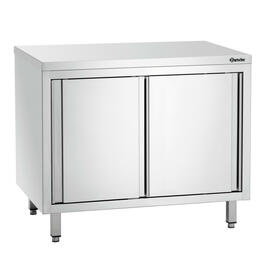 Arbeitsschrank 1000 mm  x 700 mm  H 850 mm mit Abkantung allseitig 40 mm mit Schiebetüren Produktbild 2 S