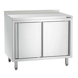 Arbeitsschrank 1000 mm  x 700 mm  H 850 mm mit Abkantung 3-seitig mit Schiebetüren | Aufkantung Produktbild 2 S