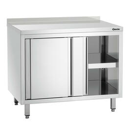 Arbeitsschrank 1000 mm  x 700 mm  H 850 mm mit Abkantung 3-seitig mit Schiebetüren | Aufkantung Produktbild