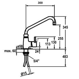 Einhebelmischer 40L-3601B Ausladung 300 mm  H 828 mm Produktbild 2 S