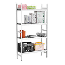 Regalsystem Kit 1 Kunststoff Aluminium 960 mm 360 mm  H 1800 mm 4 Rostauflage(n) Fachlast 165 kg Feldlast 600 kg Produktbild
