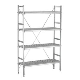 Regalsystem Kit 4, B1070 Kunststoff Aluminium 1142 mm 360 mm  H 1800 mm Rostauflagen Fachlast 50 kg Feldlast 500 kg Produktbild 5 S