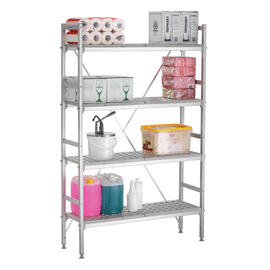 Regalsystem Kit 4, B1070 Kunststoff Aluminium 1142 mm 360 mm  H 1800 mm Rostauflagen Fachlast 50 kg Feldlast 500 kg Produktbild