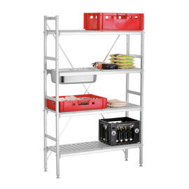 Regalsystem Kit 4, B1070 Kunststoff Aluminium 1142 mm 360 mm  H 1800 mm Rostauflagen Fachlast 50 kg Feldlast 500 kg Produktbild 2 S