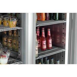 Glastürenkühlschrank 1400 GN210 | 922,0 ltr silber | Umluftkühlung Produktbild 3 S
