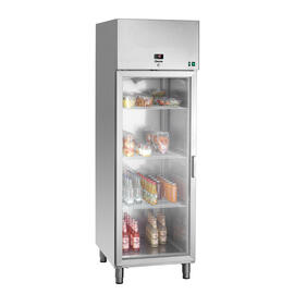 Glastürkühlschrank 700 GN210 Edelstahl | Umluftkühlung H 2060 mm Produktbild