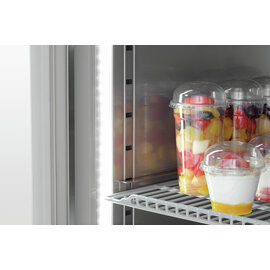 Glastürkühlschrank 700 GN210 Edelstahl | Umluftkühlung H 2060 mm Produktbild 4 S