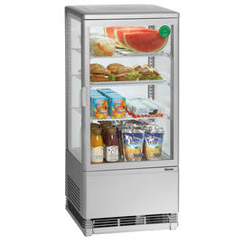 Mini-Kühlvitrine silberfarben 78 ltr 230 Volt | 3 Borde Produktbild
