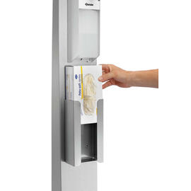 Hygienesäule DH1 1460 | passend für Handschuhspender K10 | Desinfektionsspender PS 0,9L-W | Abtropfschale L 400 mm B 400 mm H 1462 mm Produktbild 4 S