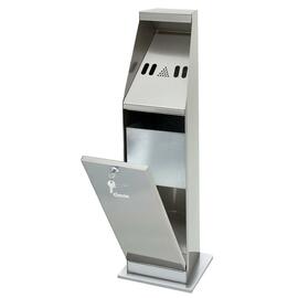 Standascher Edelstahl silberfarben mit Frontklappe  H 870 mm Produktbild 2 S