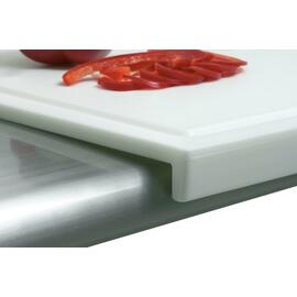 Schneidbrett Kunststoff  • weiß Stopperkante mit Saftrille | 580 mm  x 375 mm  H 45 mm Produktbild 2 S