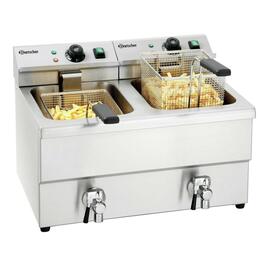 Elektro-Fritteuse IMBISS II | 2 Becken 2 Körbe 16 ltr | 230 Volt 6,5 kW (2 x 230 Volt) Produktbild